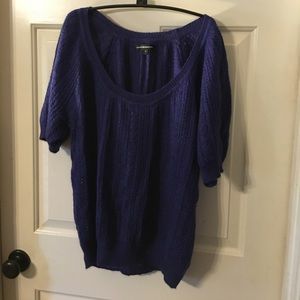 Express medium indigo loose knit sweater oversized