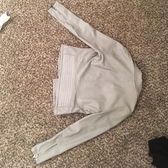 Grey faux leather jacket by BLANK NYC. - Picture 2 of 2