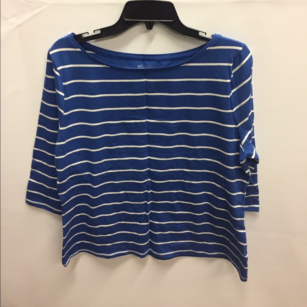 NWNT Merona  XXL Blue/White Long Sleeve Shirt.