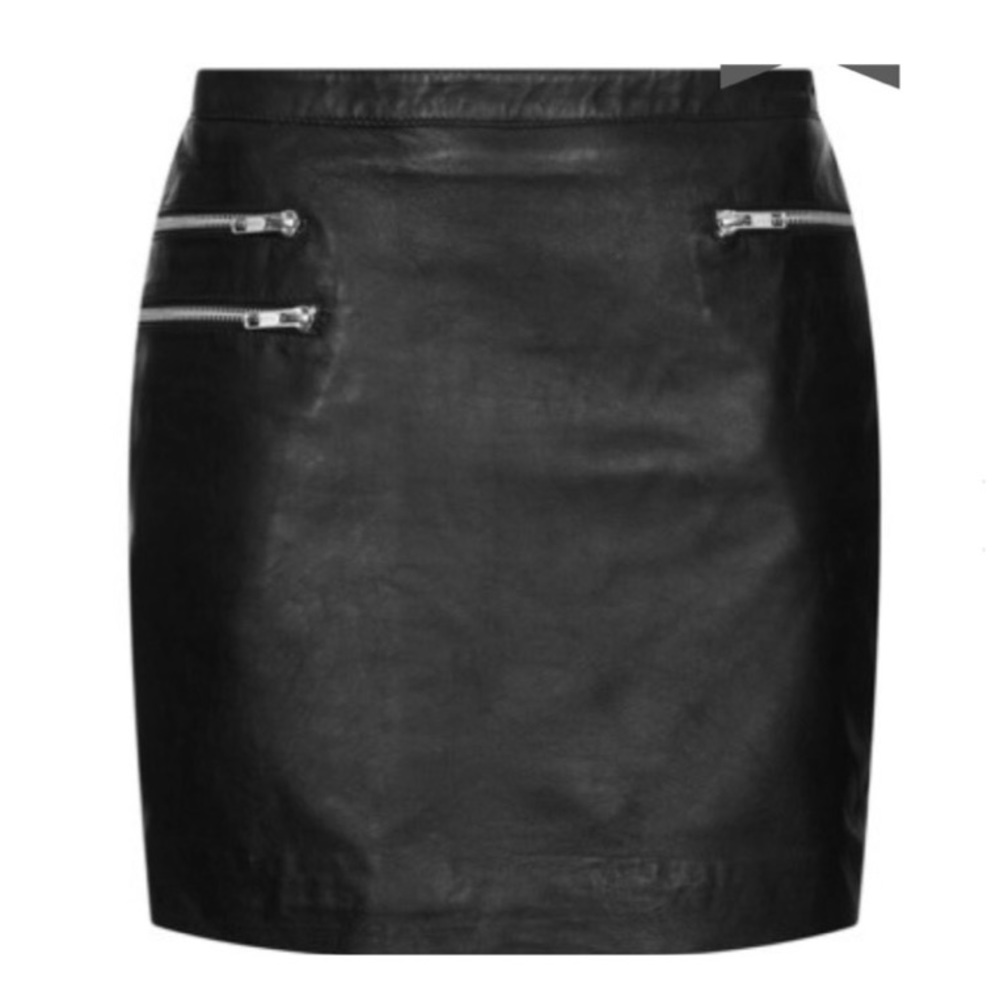Topshop Leather Mini Skirt with zipper detail.