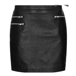 Topshop Leather Mini Skirt with zipper detail.