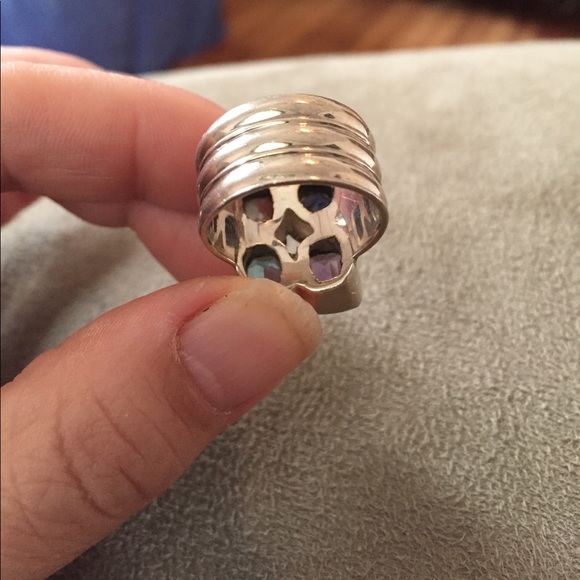 MULTI GEMSTONE STERLING RING - Picture 4 of 5