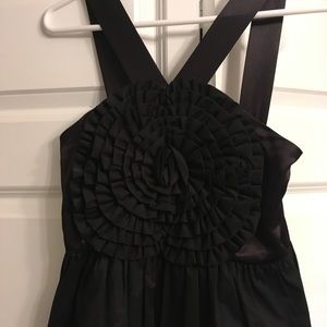 Anthropologie burlapp brand black rosette dress