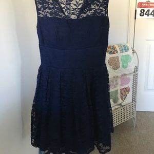 navy lace dress