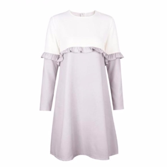 LAST ONE! Color blocked ruffle bust dress - Picture 3 of 6