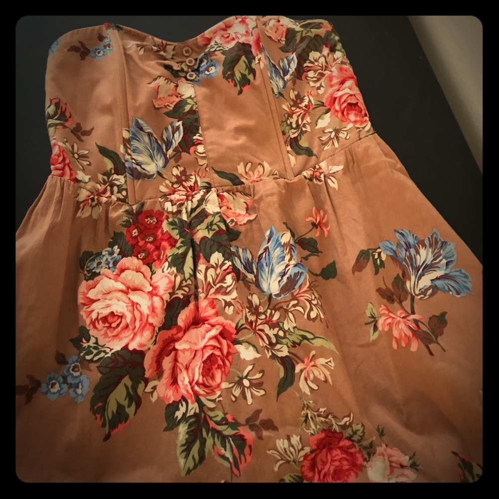 Strapless floral dress