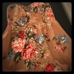 Strapless floral dress
