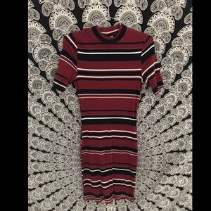 Knee length dress • black, white, and mauve