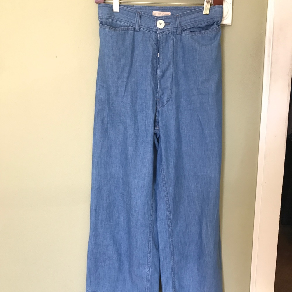 Jesse Kamm Chambray Wide Legged Sailor Pants