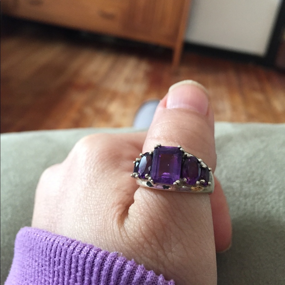 STERLING AMETHYST RING