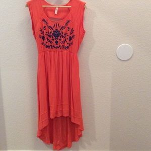 Xhilaration Coral Hi-Low Dress