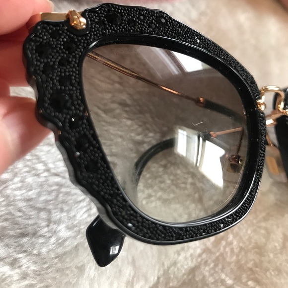 Miu Miu MU04QS Cat\'s Eye Sunglasses, Black