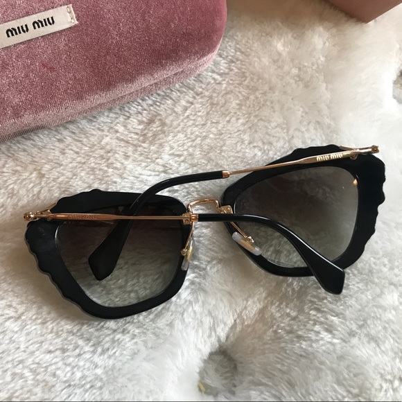 Miu Miu MU04QS Cat\'s Eye Sunglasses, Black main image 4