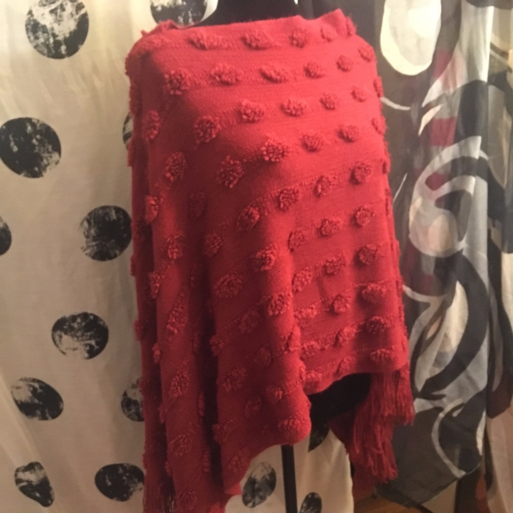 Soft red poncho