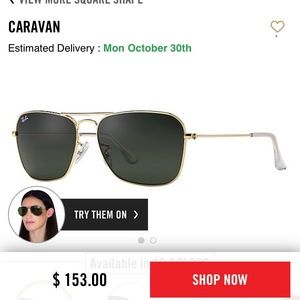 Ray Ban 3136 Gold Caravan sunglasses!!