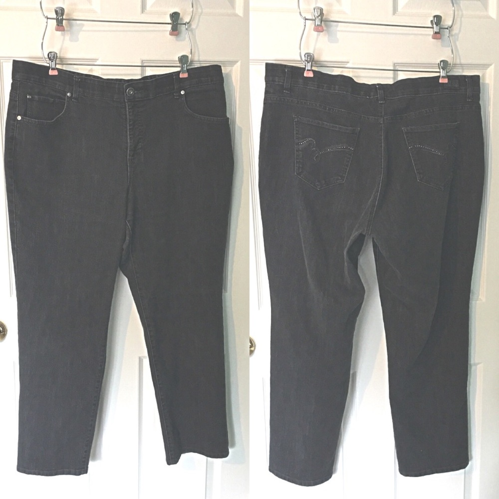 Bandolino Black Jeans 20W Elastic Waist Plus Size