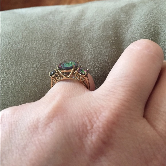 MYSTIC TOPAZ STERLING VERMEIL RING - Picture 2 of 3