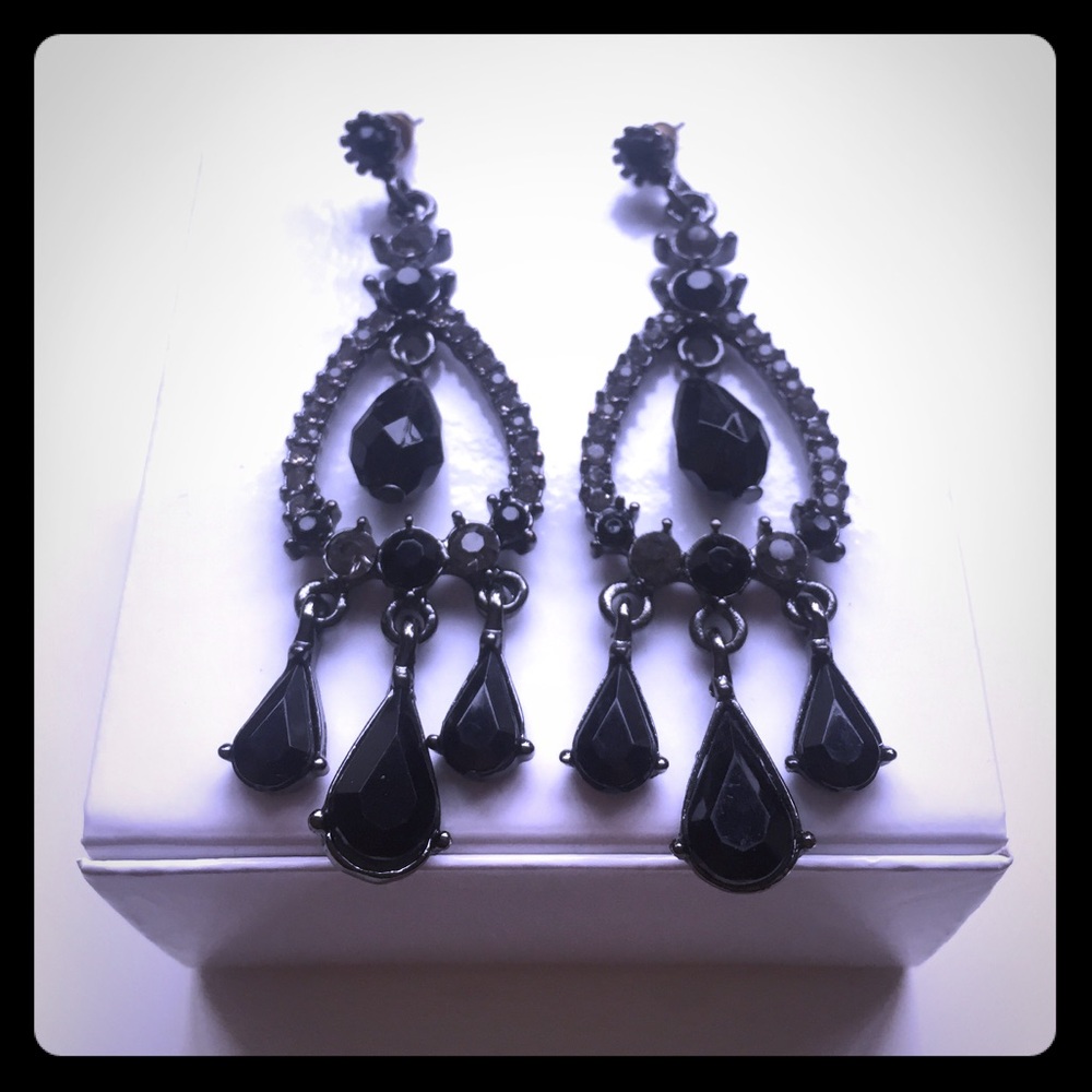 Black Chandelier Earrings