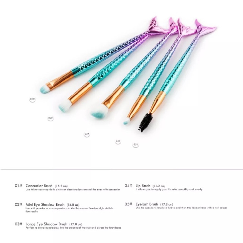 1 left!💜Ombre mermaid fish tale makeup brushes! - Picture 2 of 3