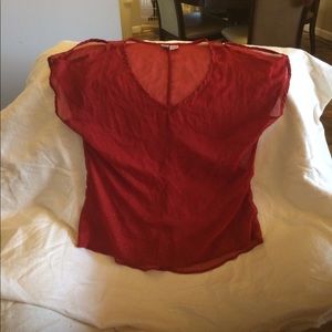 Love on a Hanger Cold Shoulder Red Shirt Large