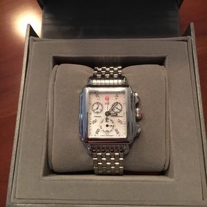 MICHELE Deco Diamond Dial Watch