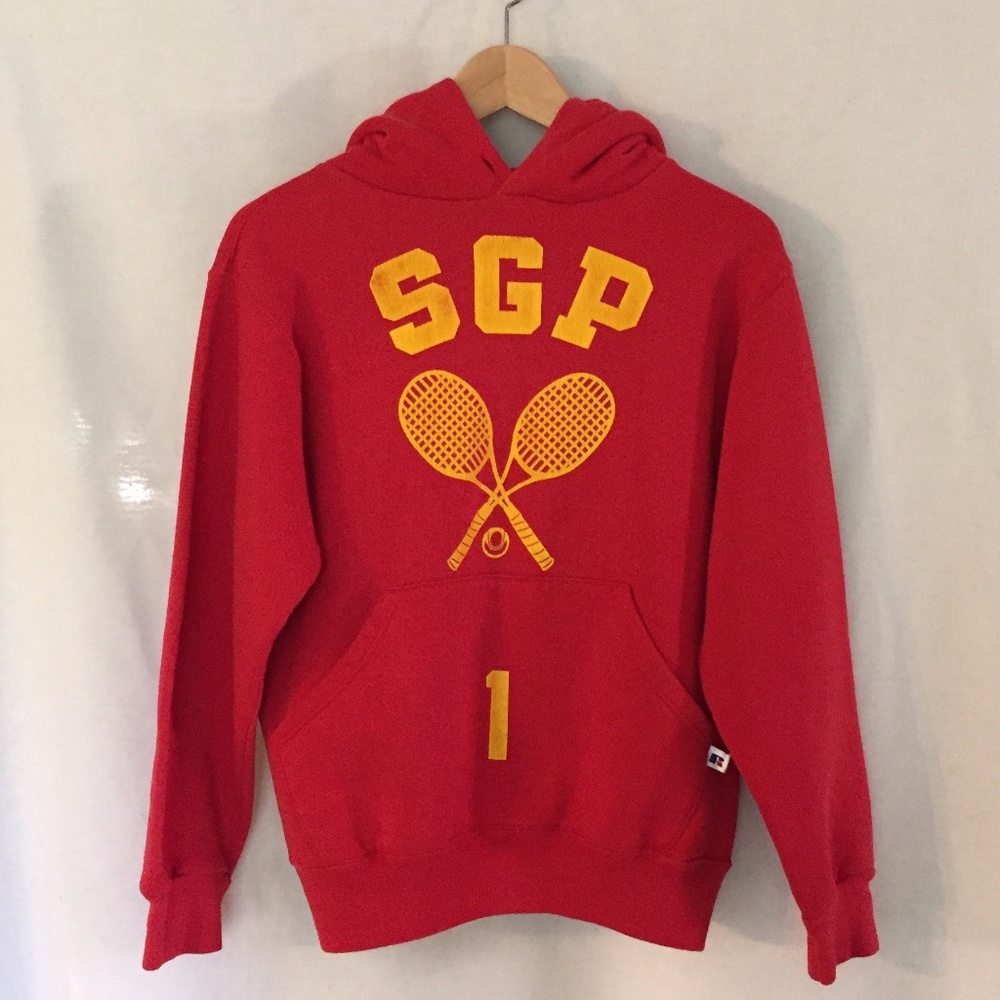 Vintage Small Red Texas High School Tennis Hoodie