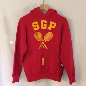Vintage Small Red Texas High School Tennis Hoodie