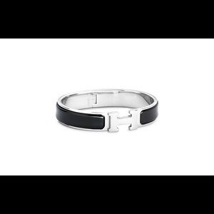 Authentic Hermès H clic silver bangle