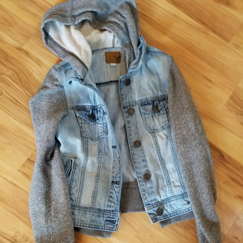 Aerie denim sweater jacket