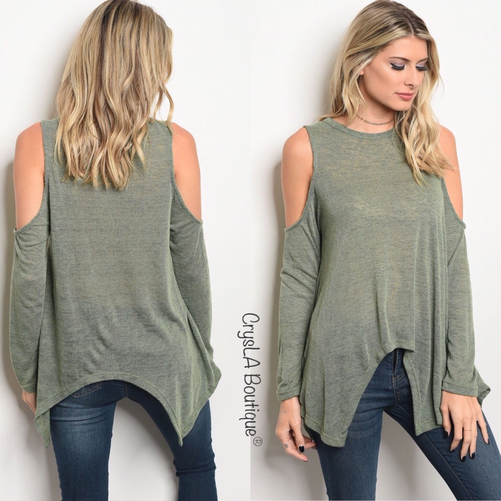 🎉SALE🎉✨Olive Cold Shoulder Top✨