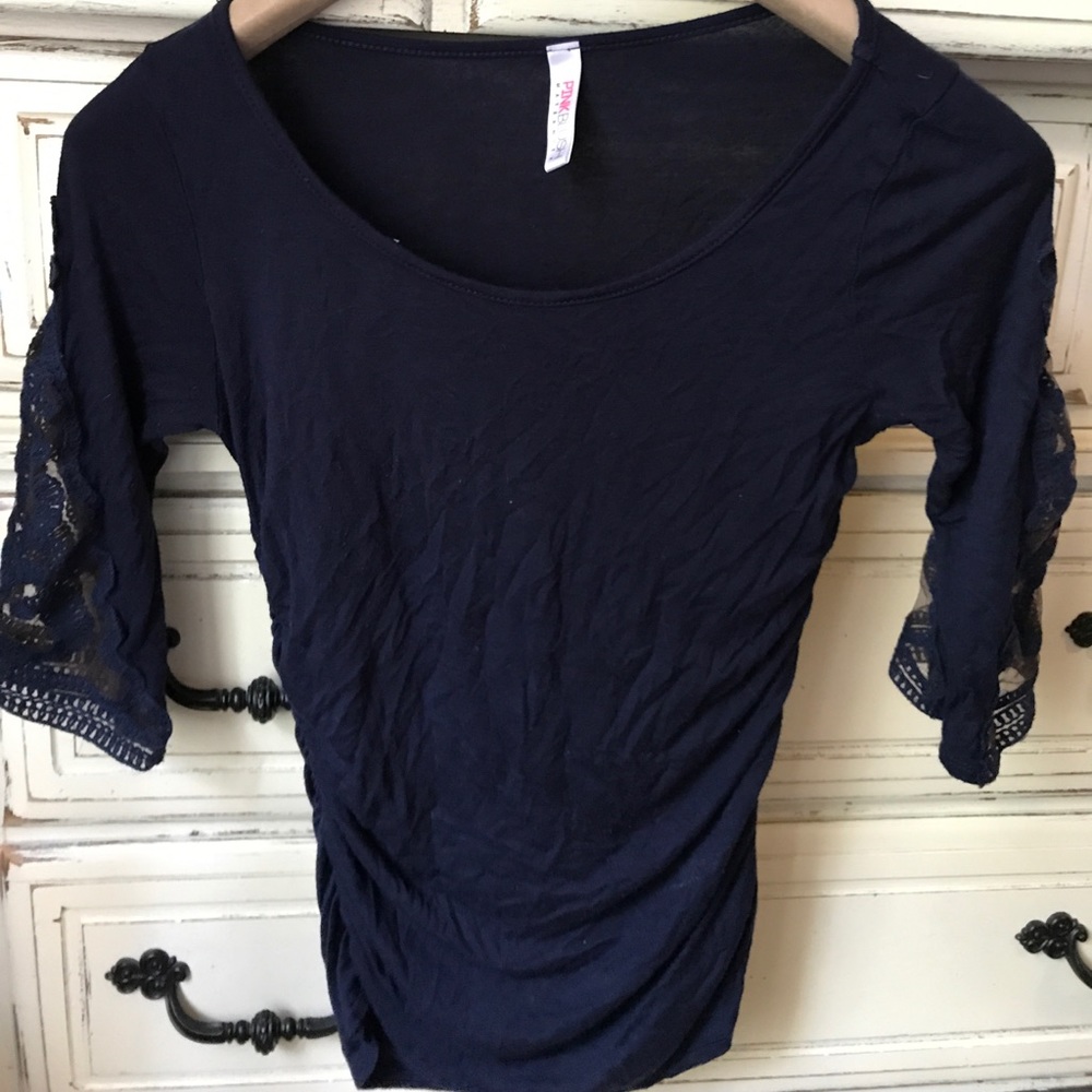 Pink Blush Maternity 3/4 Detailed Sleeve