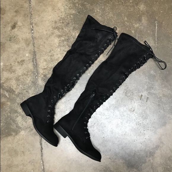 😍restock❗️Black suede lace up thigh high boots - Picture 5 of 5