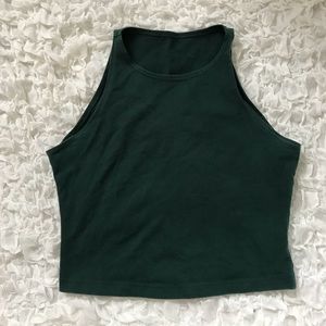 American Apparel forest green high neck crop top