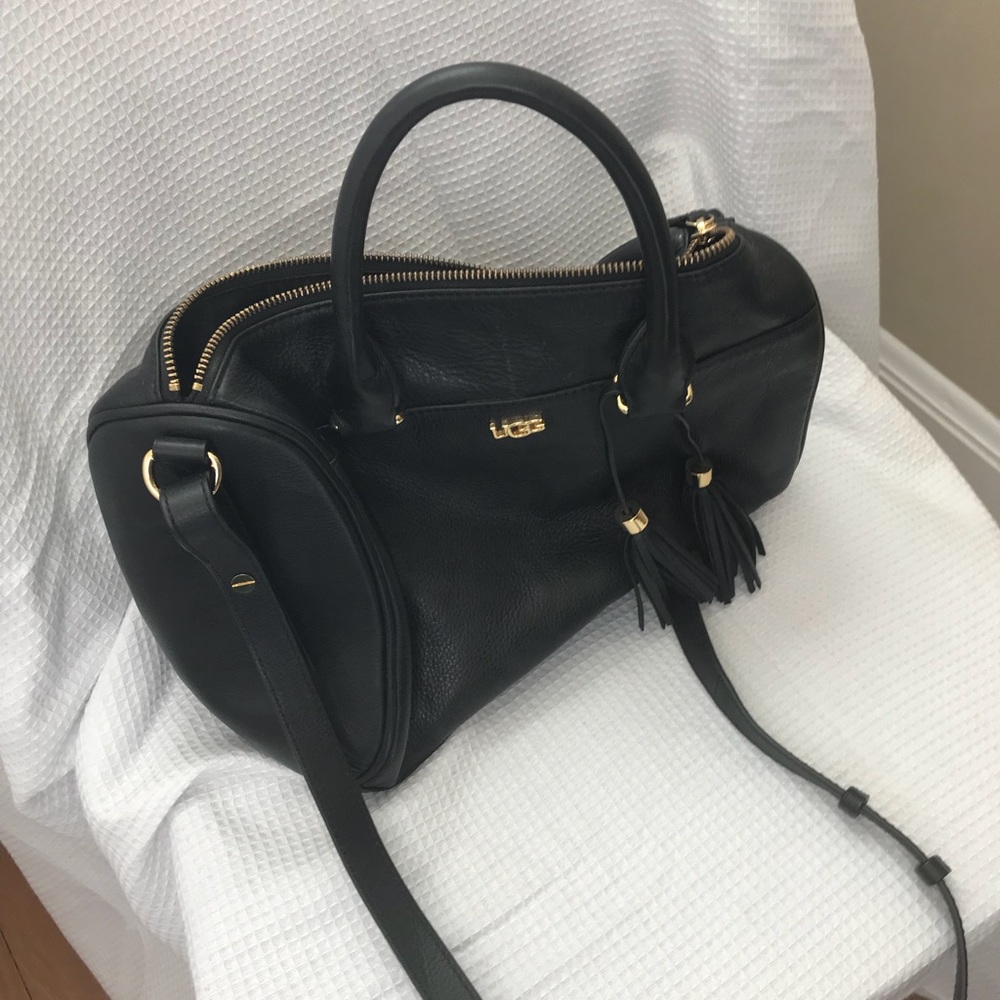 Black leather UGG satchel, only used once!