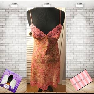 Victoria’s Secret Pink Floral Lace  Chemise Large