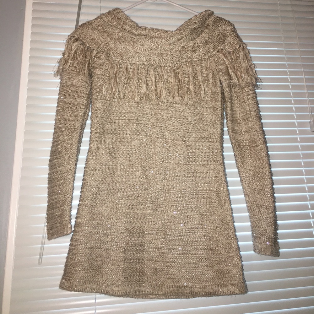 Beige sparkly oversized sweater