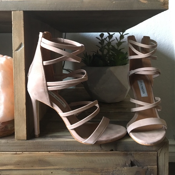 Steve Madden NUDE suede scrappy heels - Picture 1 of 8