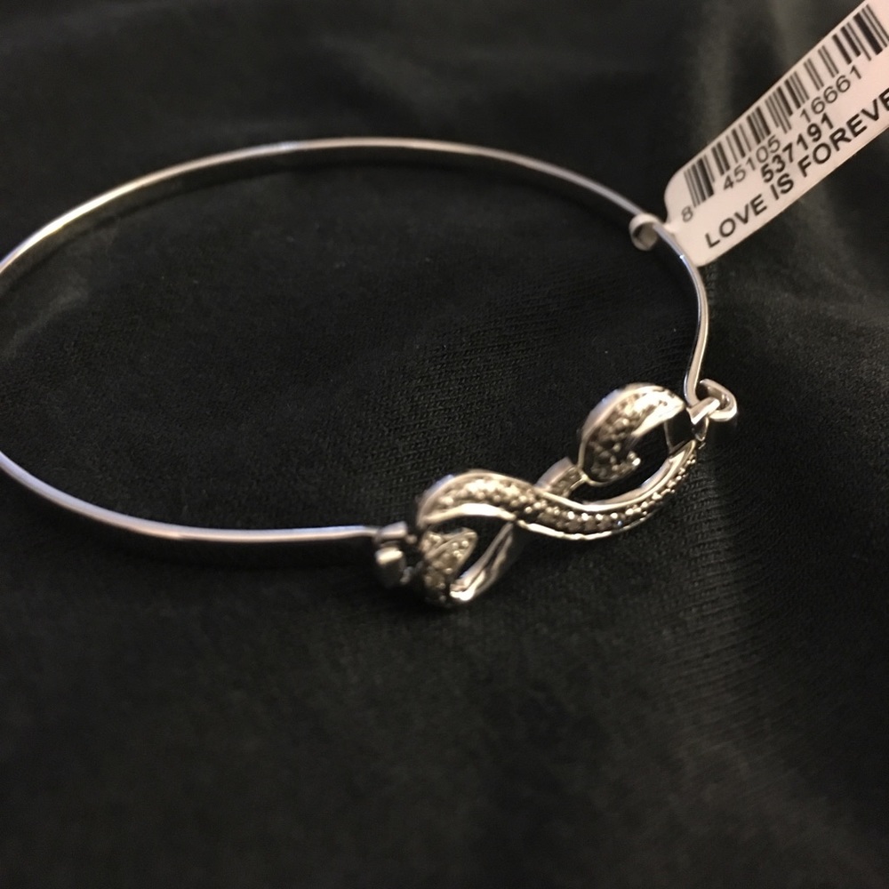 Sterling Silver heart bracelet, love is forever