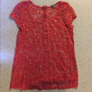CORAL LACE TOP FROM CHAROLETTE RUSSE