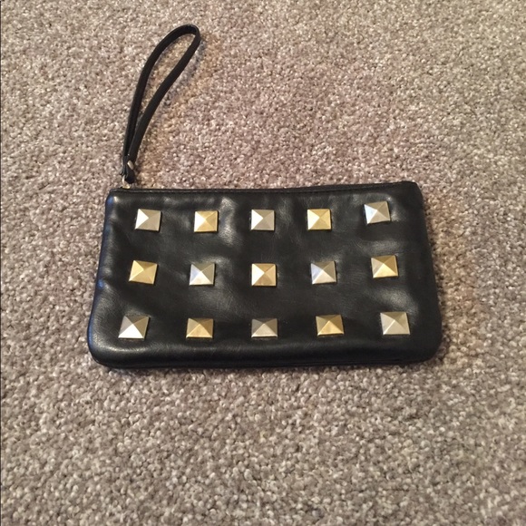 Handbags - Black Wristlet w/ Gold and Silver Embellishments