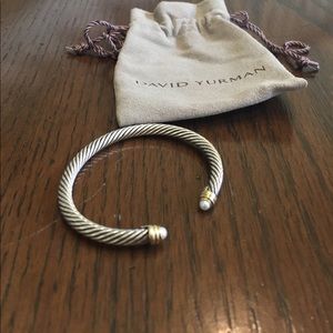 David Yurman bracelet with pearls 14k gold.