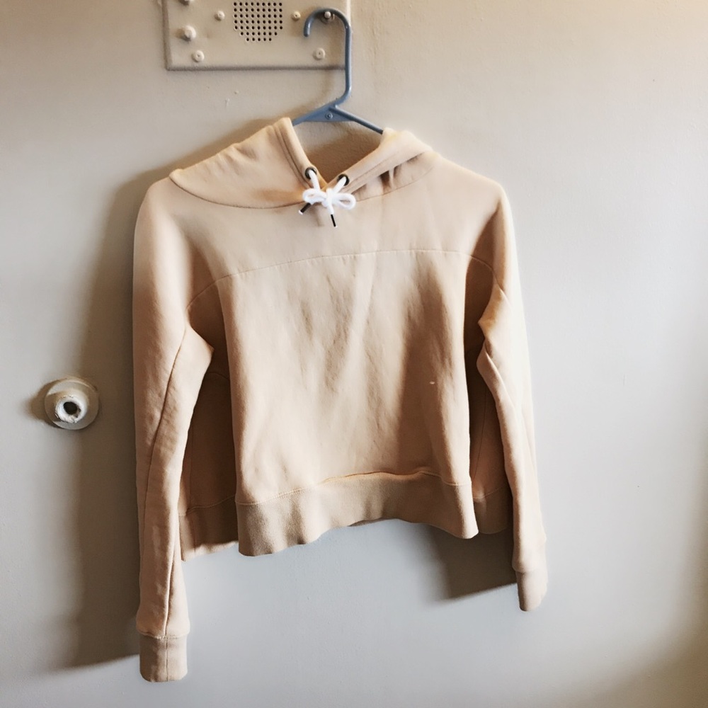 Pale Yellow Cropped Fit Hoodie