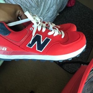 ONLY WORN TWICE!! Red Suede new balances