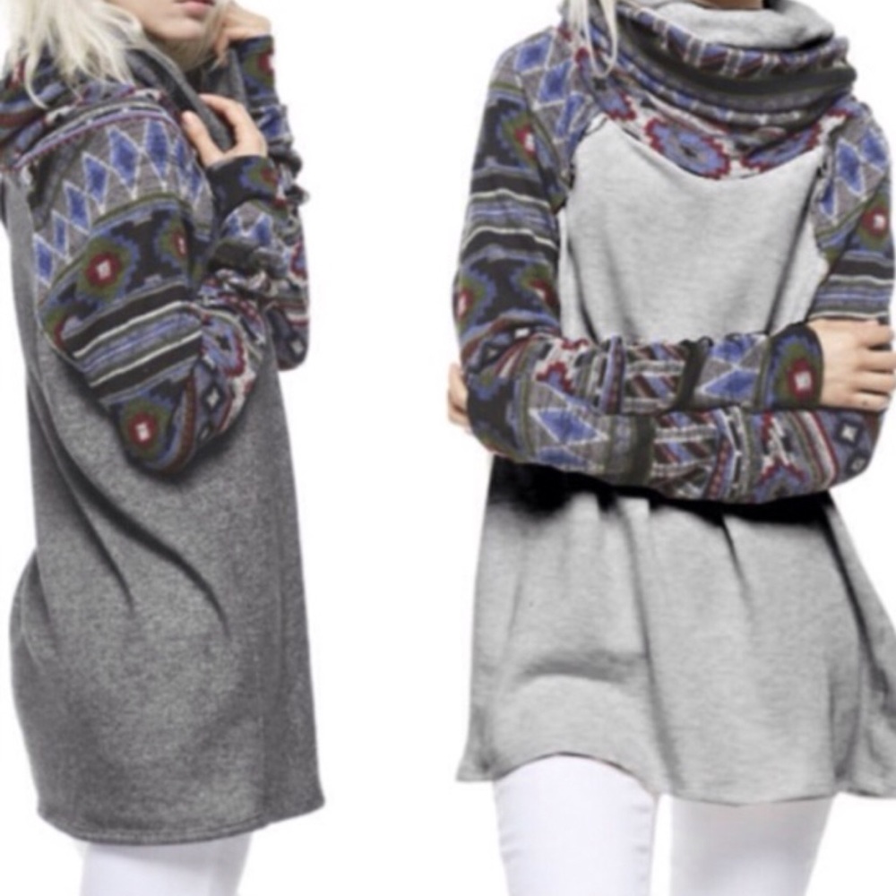 COWL NECK AZTEC TOP!💕