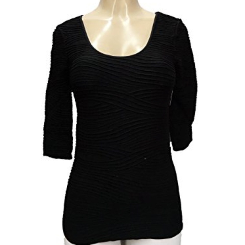 Tees By Tina 3/4 Sleeve Wave Top, One Size #27TQ