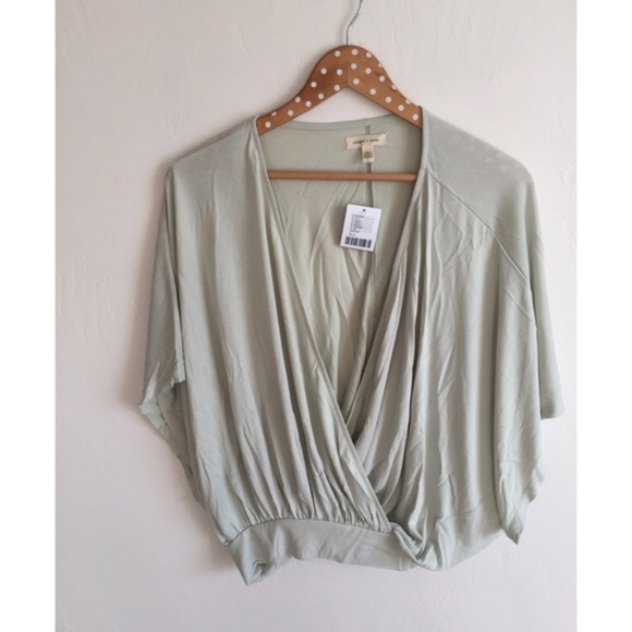 NWT Urban Outfitters Modal Knit Surplice Top - Picture 2 of 4