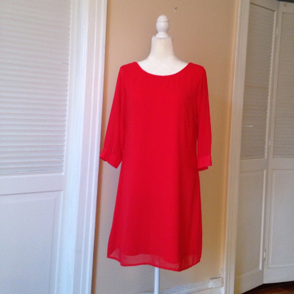 Red chiffon holiday dress!