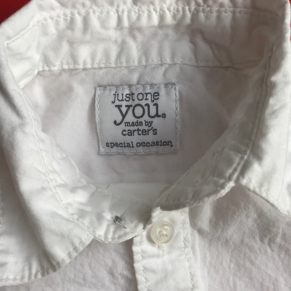 White Dress Shirt Onesie Set - Picture 3 of 8