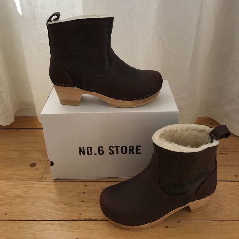 Brand new No. 6 Store shearling lined clog boots