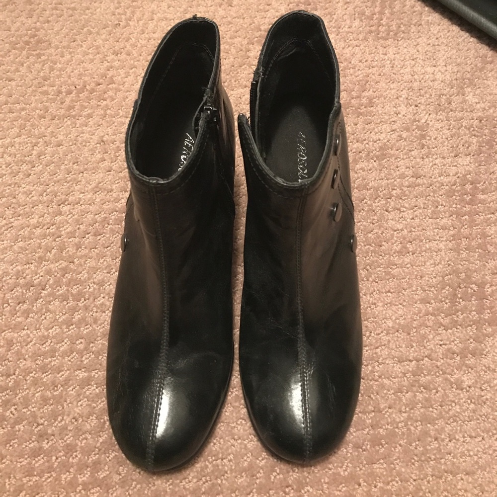 Black wedge booties